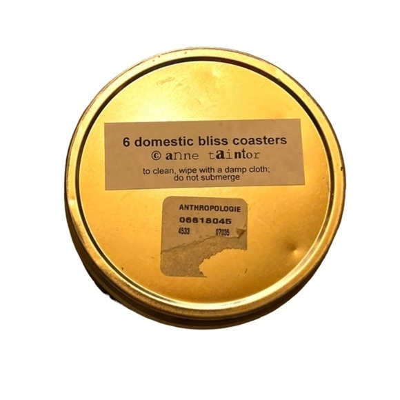 Anthropologie Anne Taintor 6 Piece Domestic Bliss Cork Coasters EUC - Picture 2 of 9